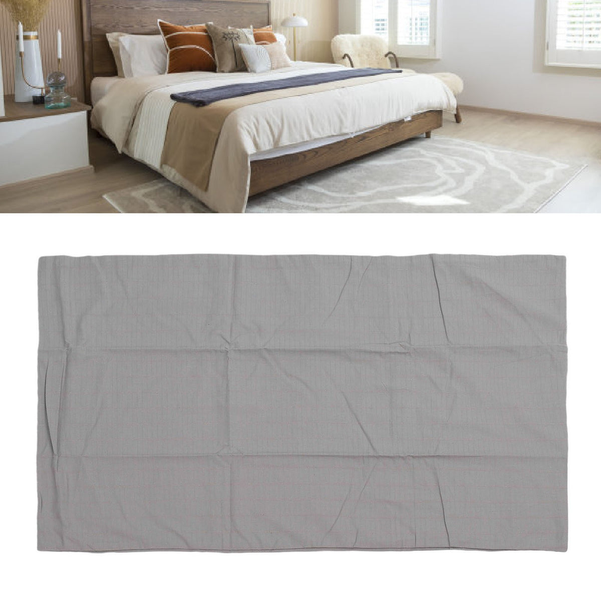 Grey 51x75cm Grounding Pillowcase Cotton Anti Static Ground Pillow Cover For SG