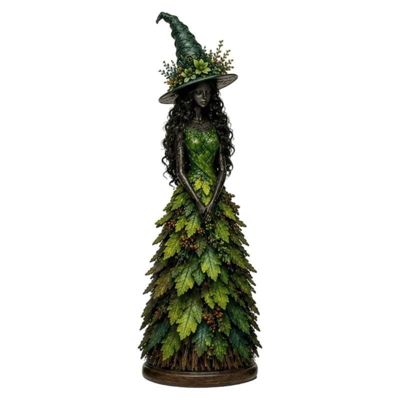 Fall Enchanted Autumn Witch Figurine, Halloween Witch Statue (Golden Harvest)