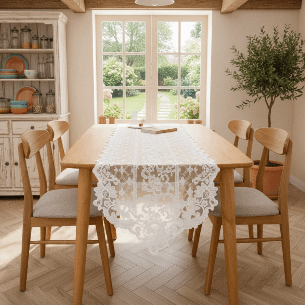 Elegant Lace Table Runner Comfortable French Minimalist Style Table Cover