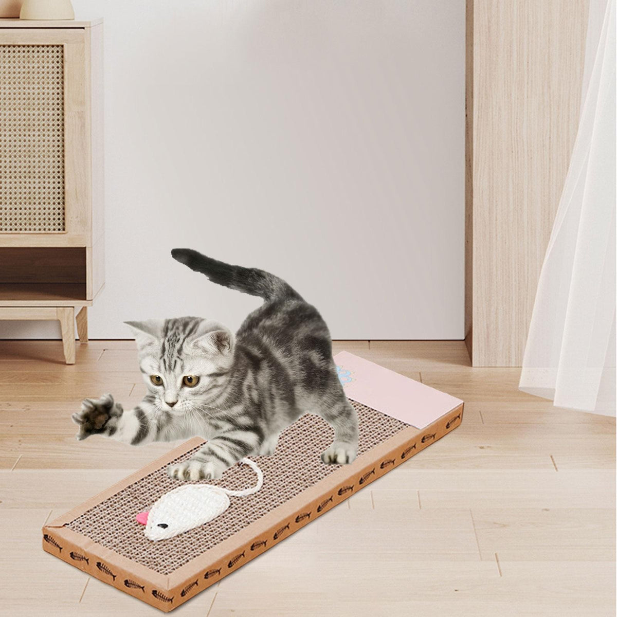Cat Scratcher Cardboard Cat Scratch Pad Wear Resistant Grind Claws Lounge for