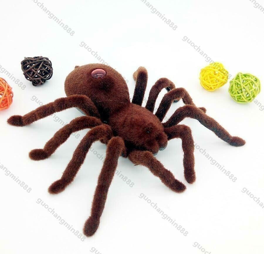 RC Tarantula Plush Spider Scary Prank Toy Infrared Remote Control for Children