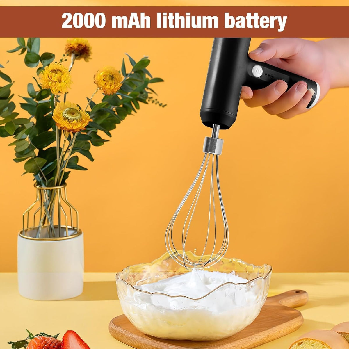 Electric Handheld Mixer 3 Speed Whisk Egg Beater Cake Food Frother Blender USB