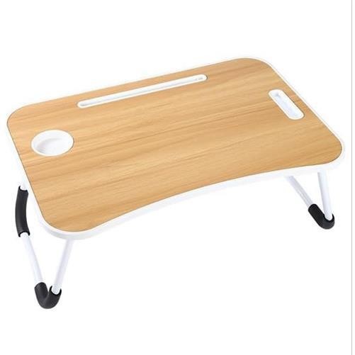 Folding Laptop Bed Table Lap Standing Tray Breakfast Desk With Cup Holder