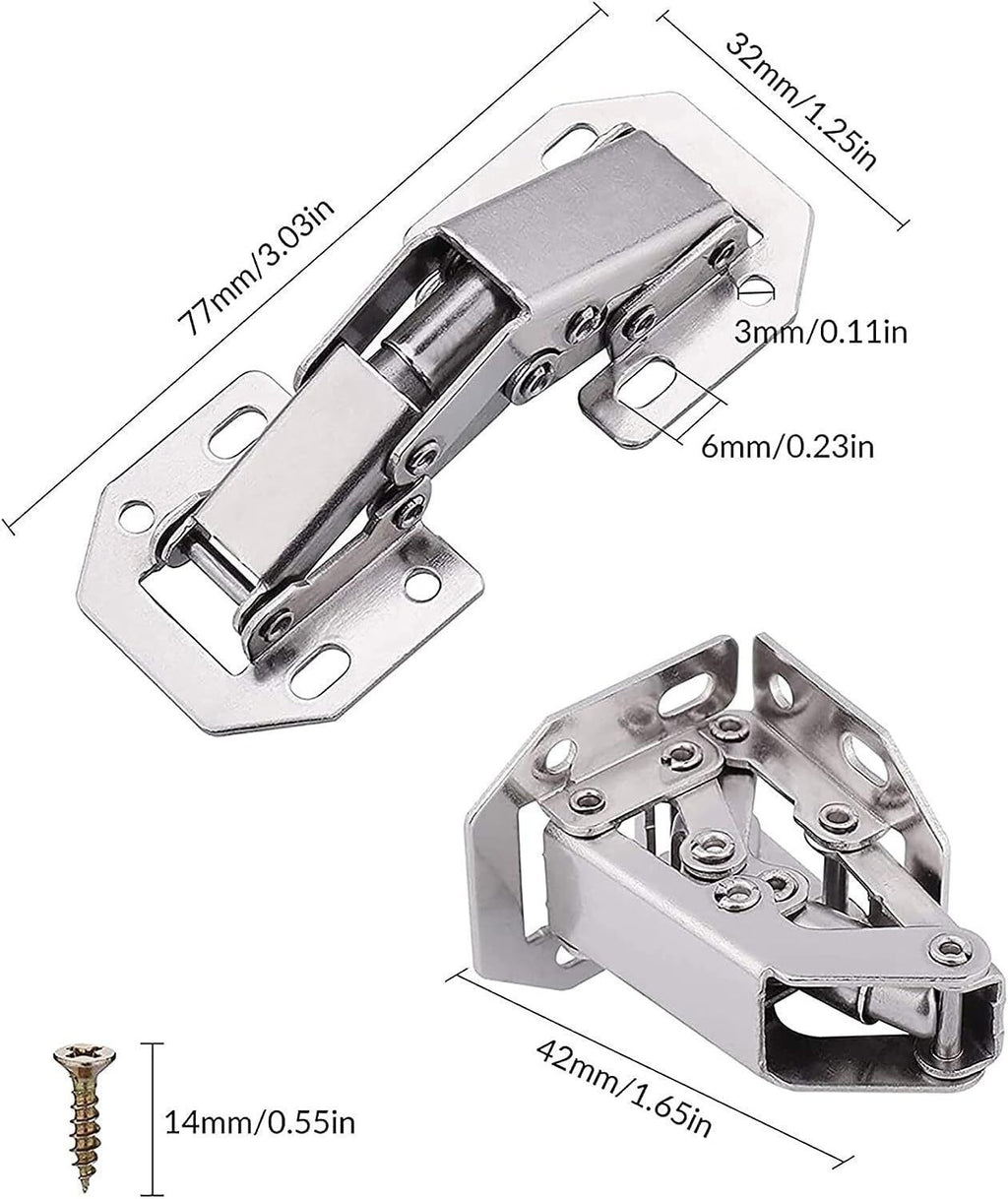 10x 90 Degree Easy Mount Concealed Kitchen Cabinet / Cupboard Sprung Door Hinges
