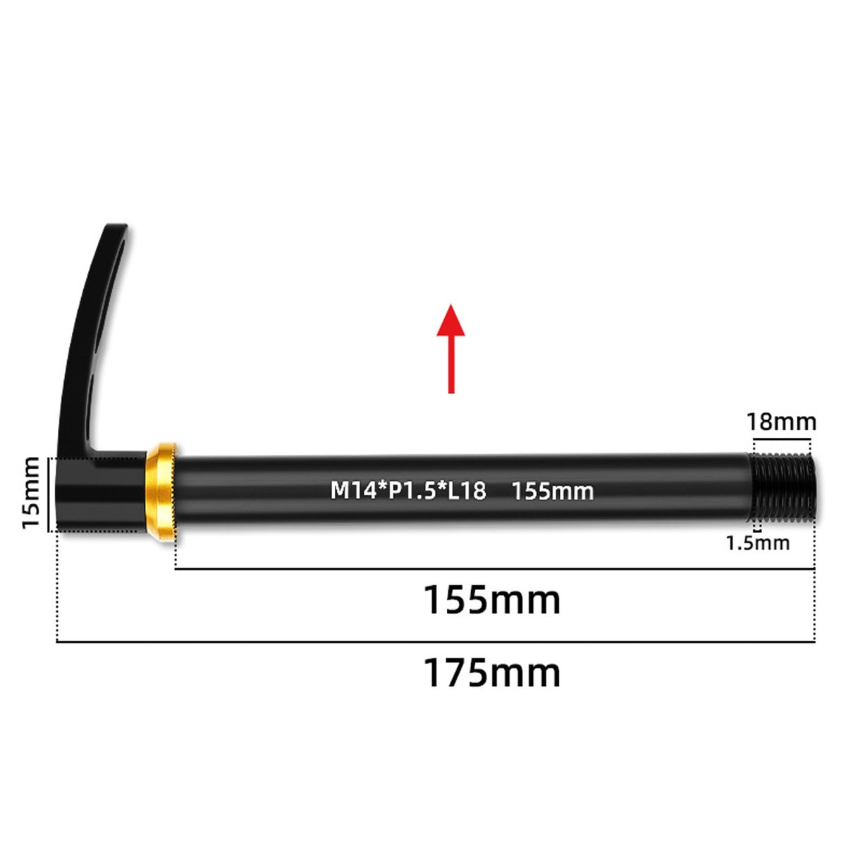 Bicycle Hub Thru Axle Adapter Boost Forks Quick Release Thru Axle with Handle