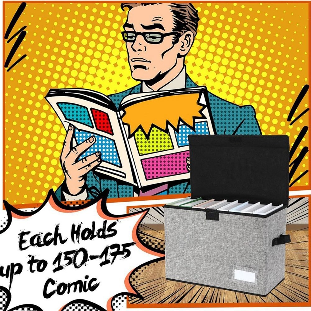 Comic Book Storage Boxes, Back to School Fold Comic Short Box Case with UK