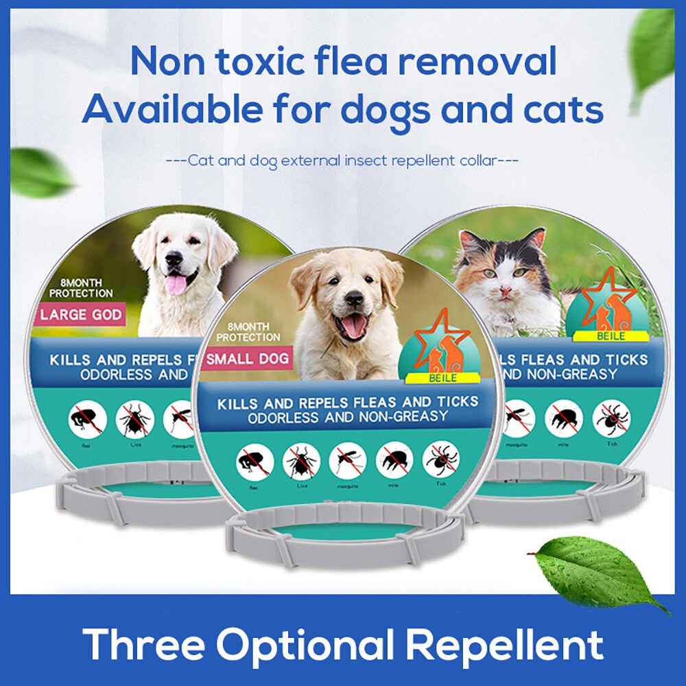 Flea Tick Collar - for Cats & Dogs - helps with Lice, Ticks, Larvae, Mosquitoes