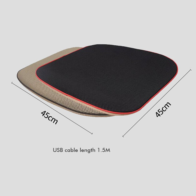 Car Auto USB Fan Cooling Air Cushion Summer Ventilation Pad Mat Office Seat Mat