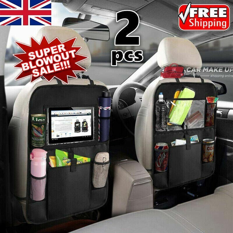 2PCS Car Seat Back Organiser Multi Pocket Storage Bag Pouch Holder Interior Tidy