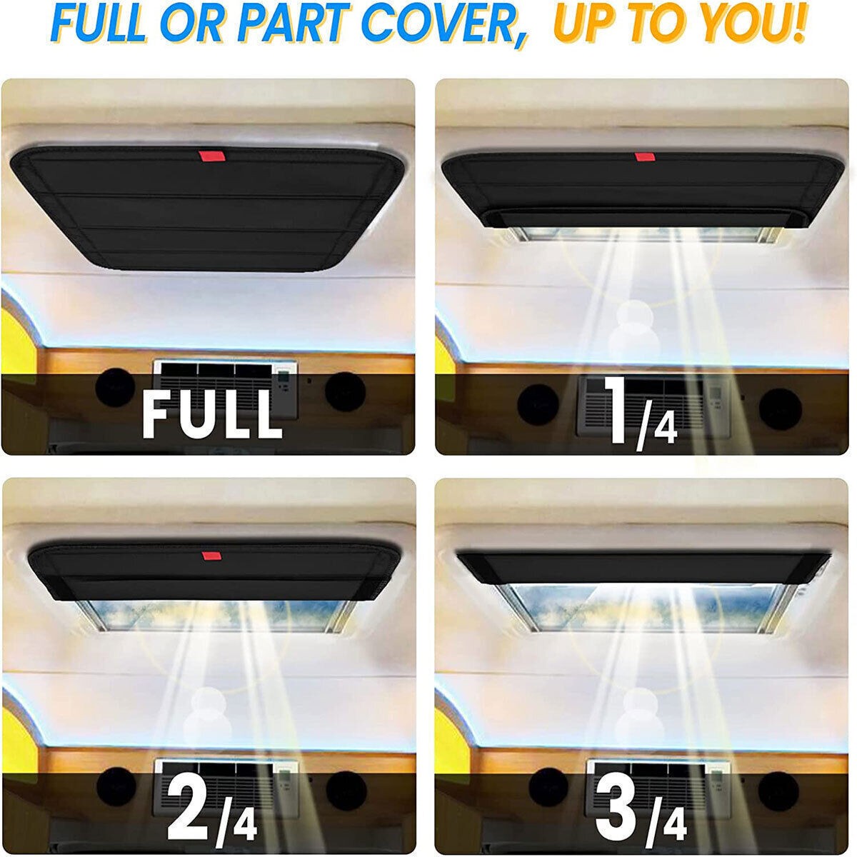 RV Window Shade Skylight Cover Shade Foldable RV Vent Sun Shade