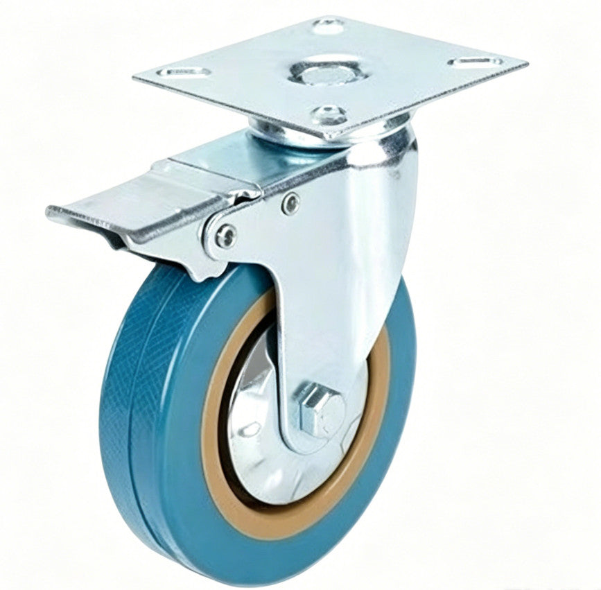 4Pcs 75mm Heavy Duty Rubber Castor Wheels Full 360° Swivel Trolley Casters
