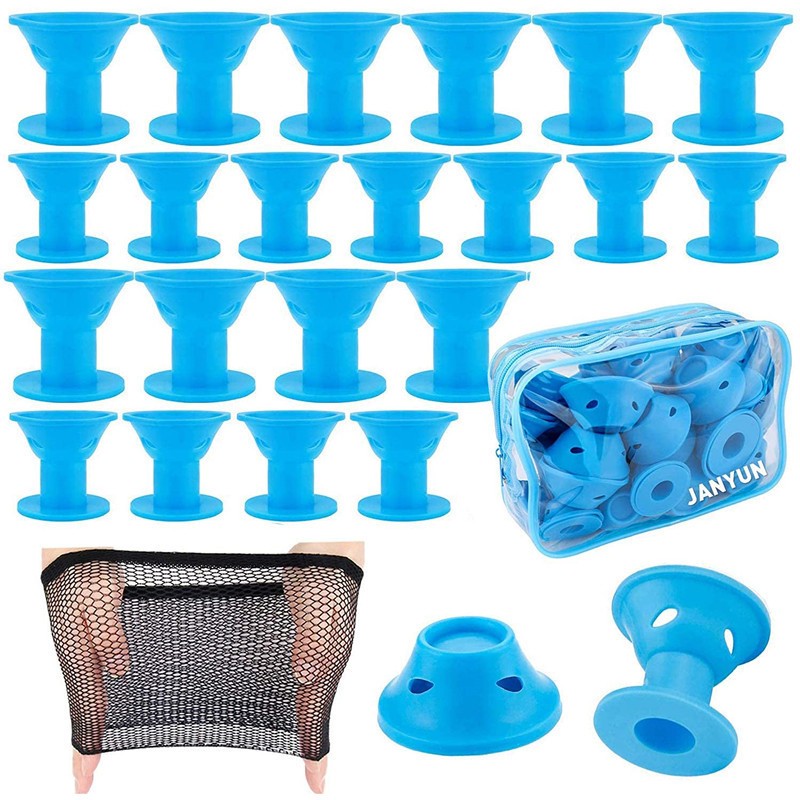 40PCS Soft Silicone Heatless Hair Curlers No Damage Hair Rollers