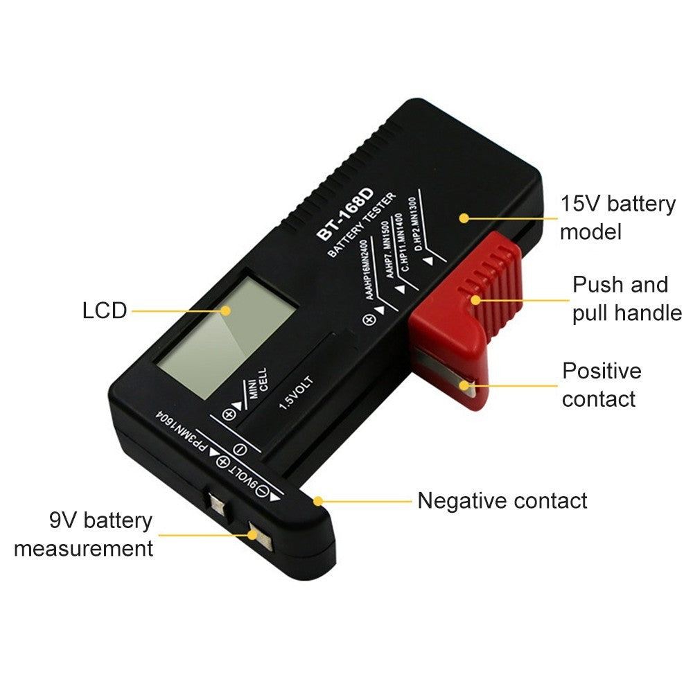 Universal Digital LCD Battery Checker Volt Tester Cell AA AAA C D 9V .