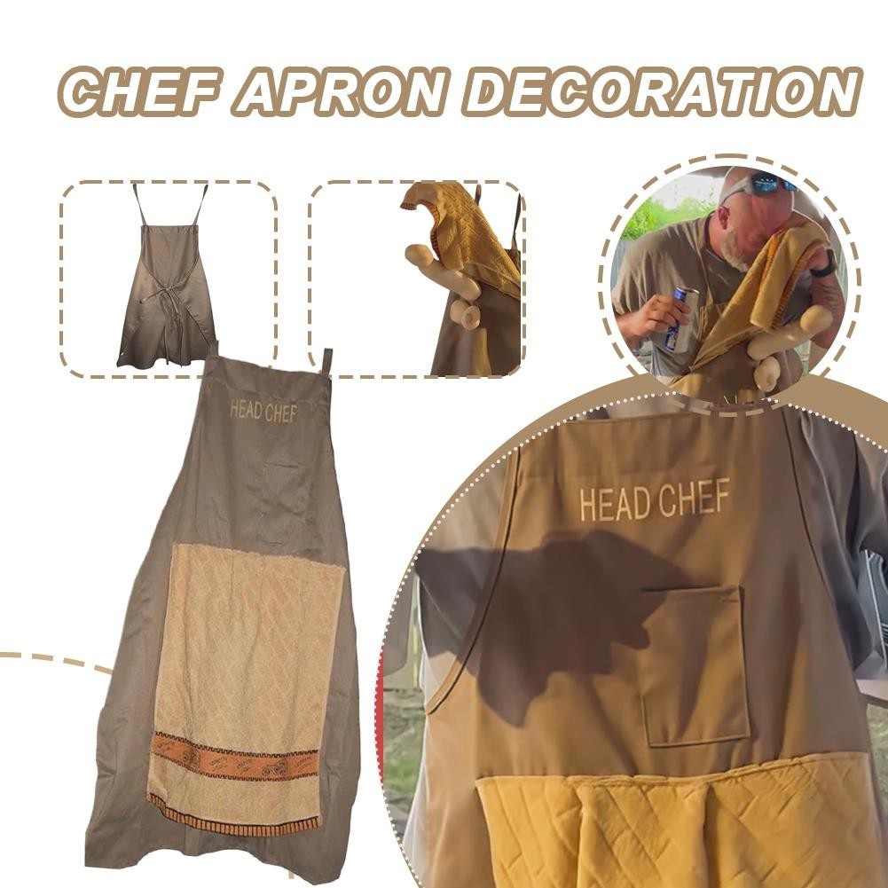 Funny Chef's Prank Apron Cooking Kitchen Chef Aprons with Pockets Gift Men VBN