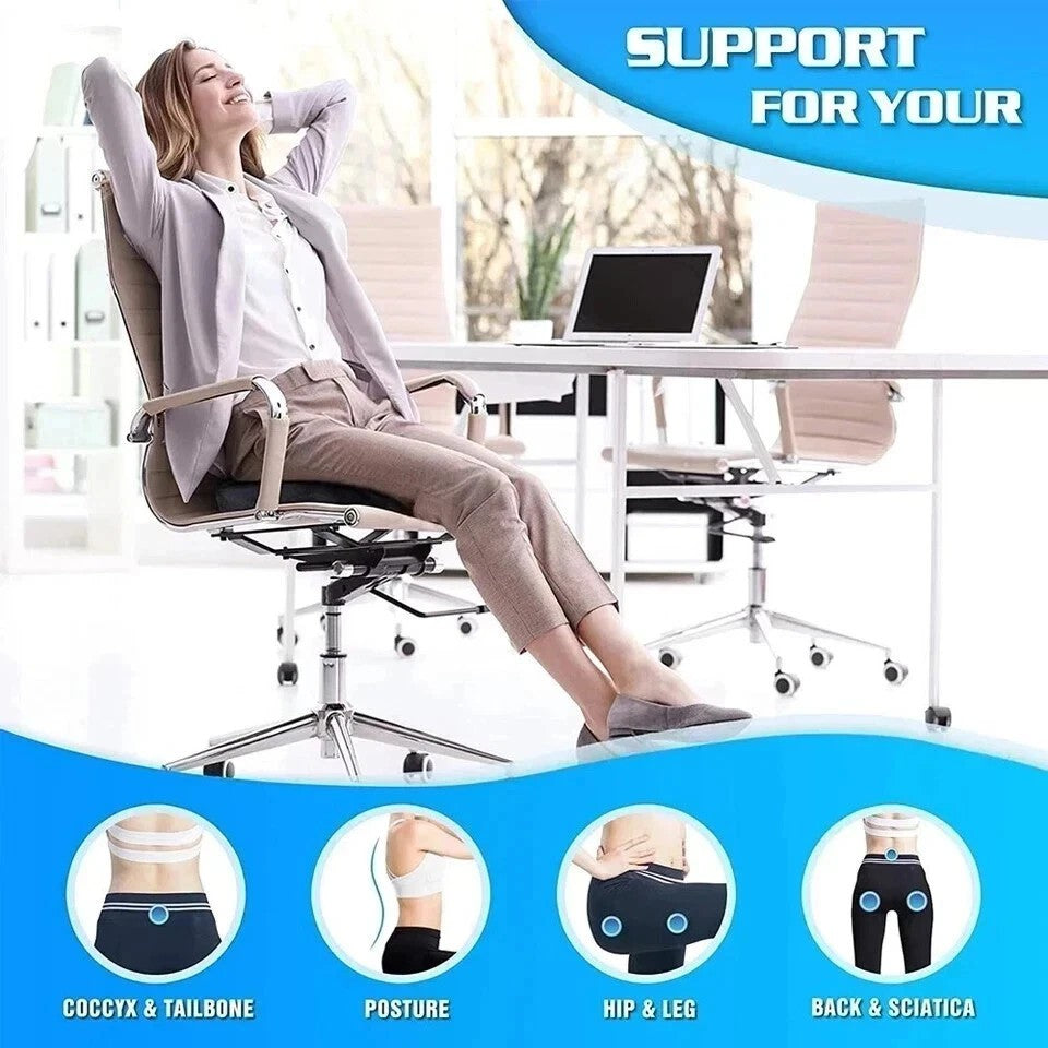 Coccyx Back Pain Relief Memory Foam Office Chair Cushion Seat Pillow