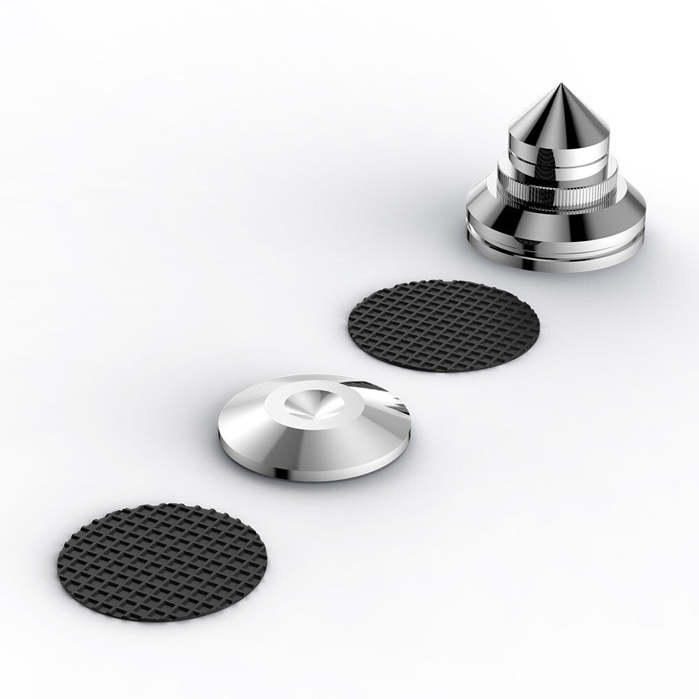 4Pcs Adjustable Stainless Steel HIFI Speaker Turntable Isolation Stand Feet Pad