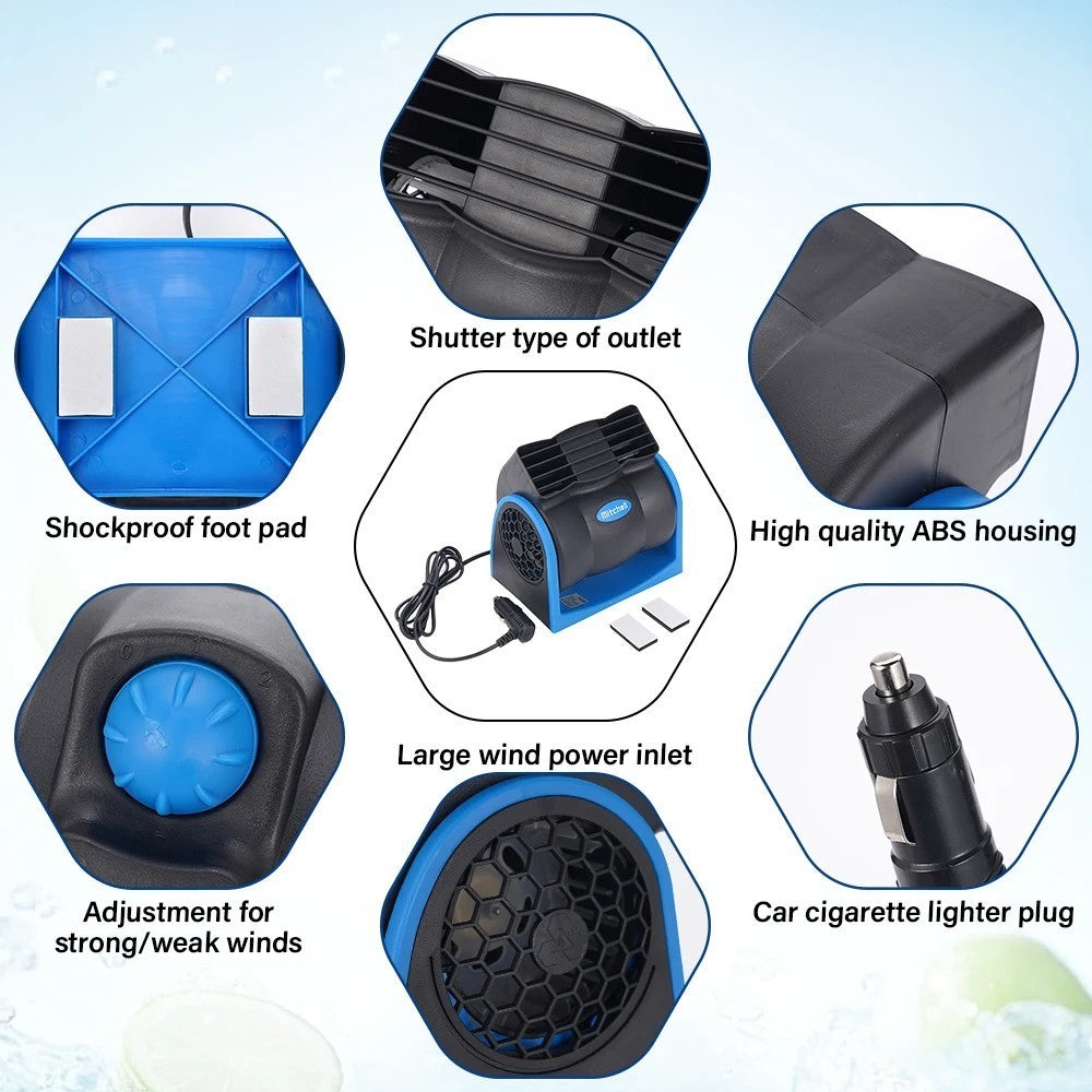 Mini 12V Portable Car Truck Auto Cooling Fan Lighter Plug Conditioner Silent