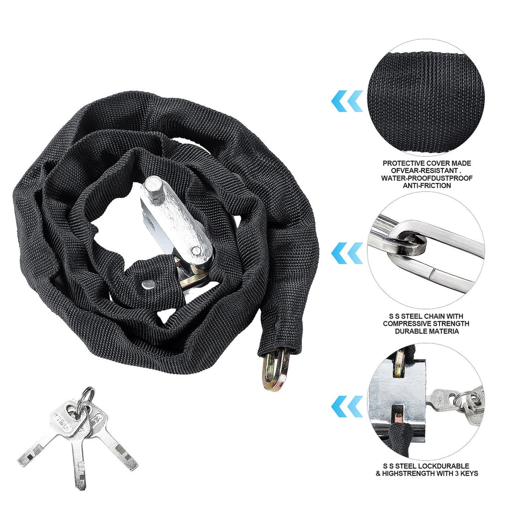Bike Lock Chain Lock Heavy Duty 1.2m Bike Bicycle Security Padlock Motorcycle UK