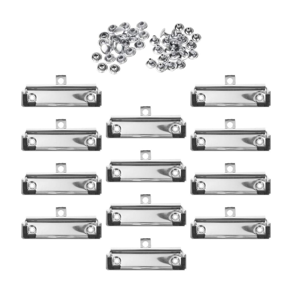 12Pack 10cm Metal Clipboard Clip with Rubber Grip, Silver(Glossy)