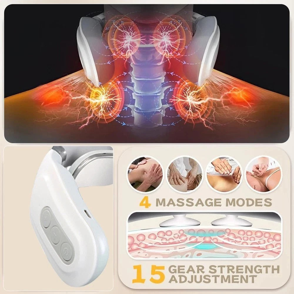 Electric Pulse Cervical Neck Massager Relieve Shoulder Pain Relax Massage Device