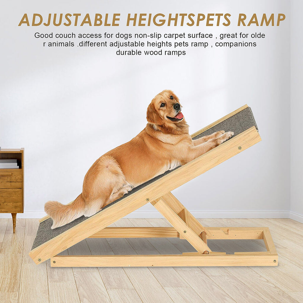 Adjustable Heights Dog Pet Ramp Foldable Stairs Non-Slip Ramp for Car Bed Sofa