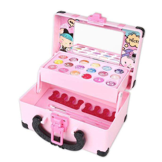 Girls Kids Pretty Princess Makeup Kit Pretend Make Up Remover Real Washable Set