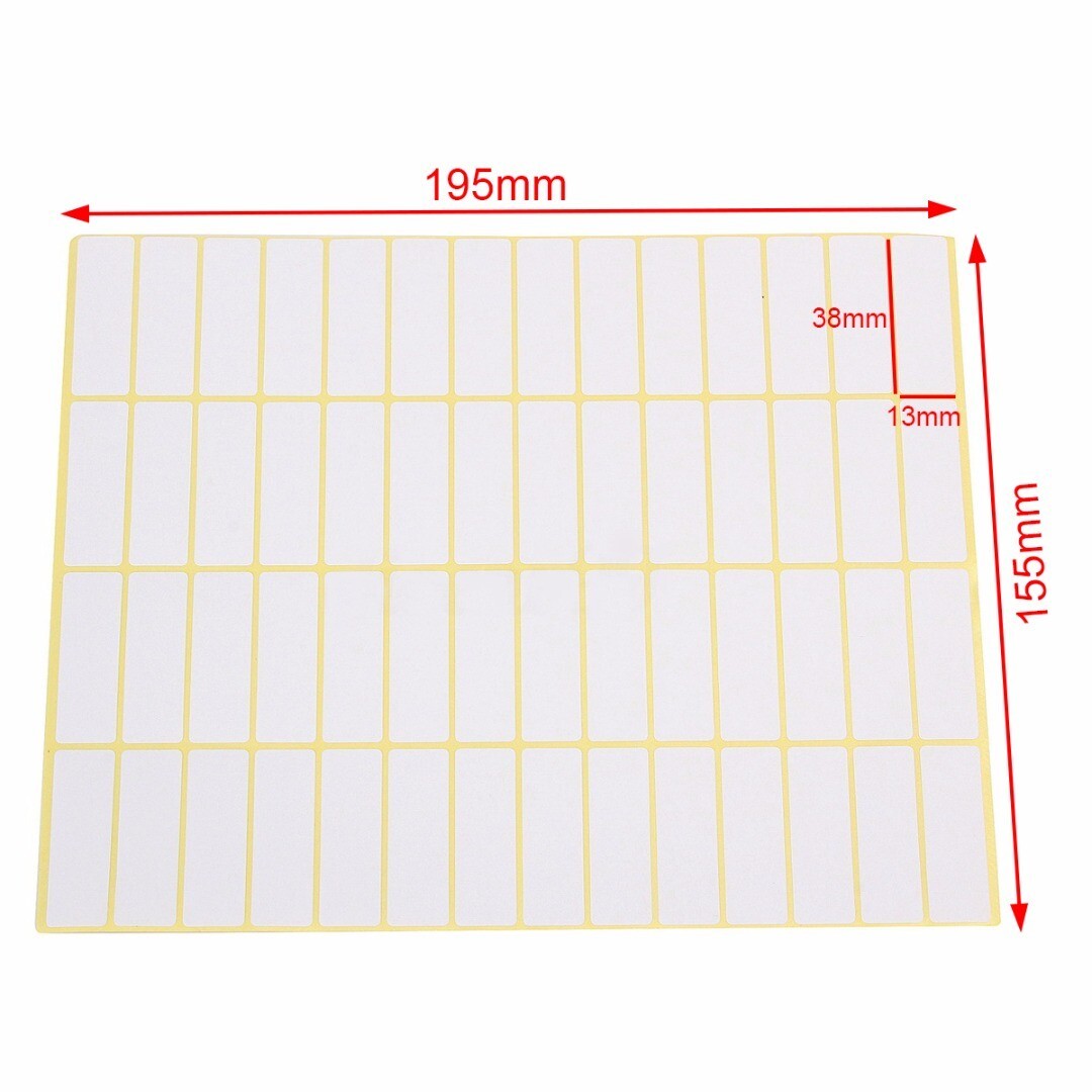 840 White Sticky Labels 13x38 mm Price Stickers Name Tags Blank Self Adhesive