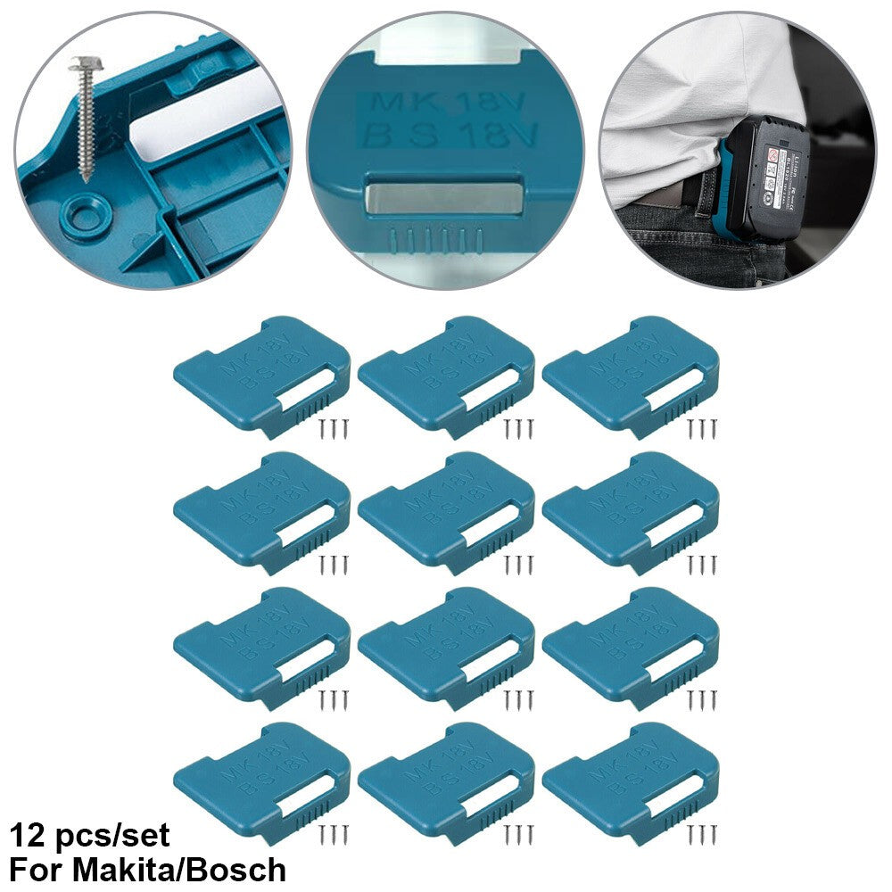 12pcs Power Battery Mount Hanger Shelf Storage Stand Holder 18V For Bosch Makita