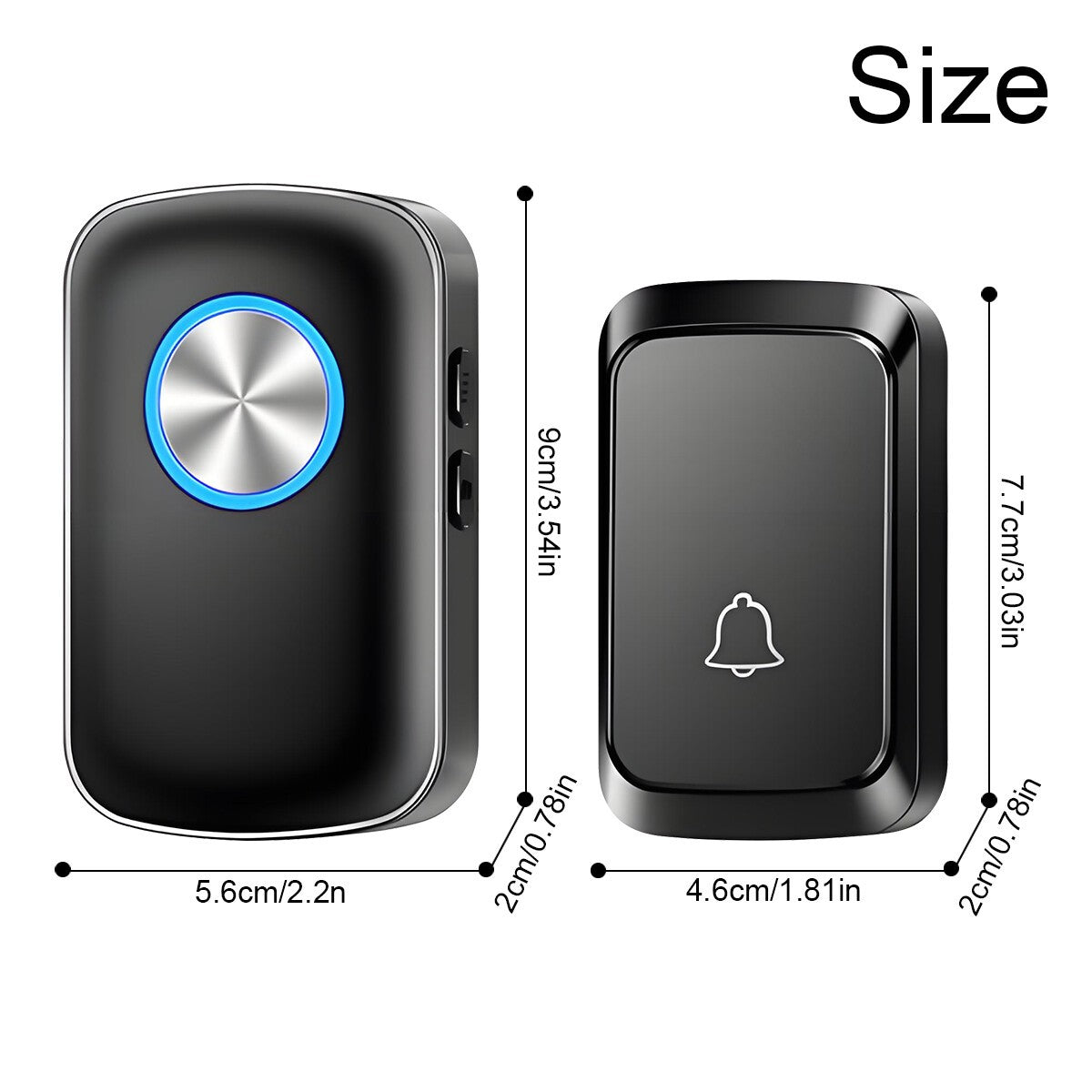 Wireless Door Bells Waterproof 1000ft Long Range Plug in Home Cordless Doorbells