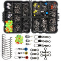 160* Sea Fishing Accessories Kit Set Jig-Hooks Swivels Clamp With Tackle Box