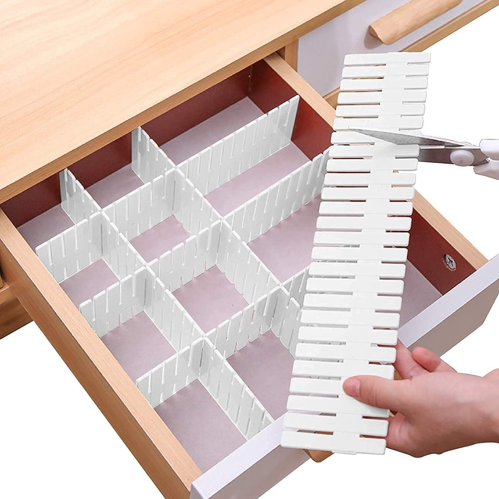 8PCS Drawer Grid Dividers–Adjustable DIY Storage Inserts (47x7cm) for All Drawer