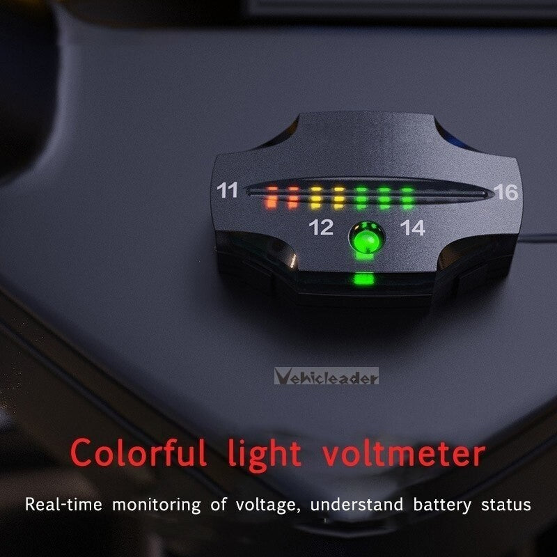 12V Motorcycle LED Digital Voltmeter Voltage Meter Battery Gauge Volt Detector