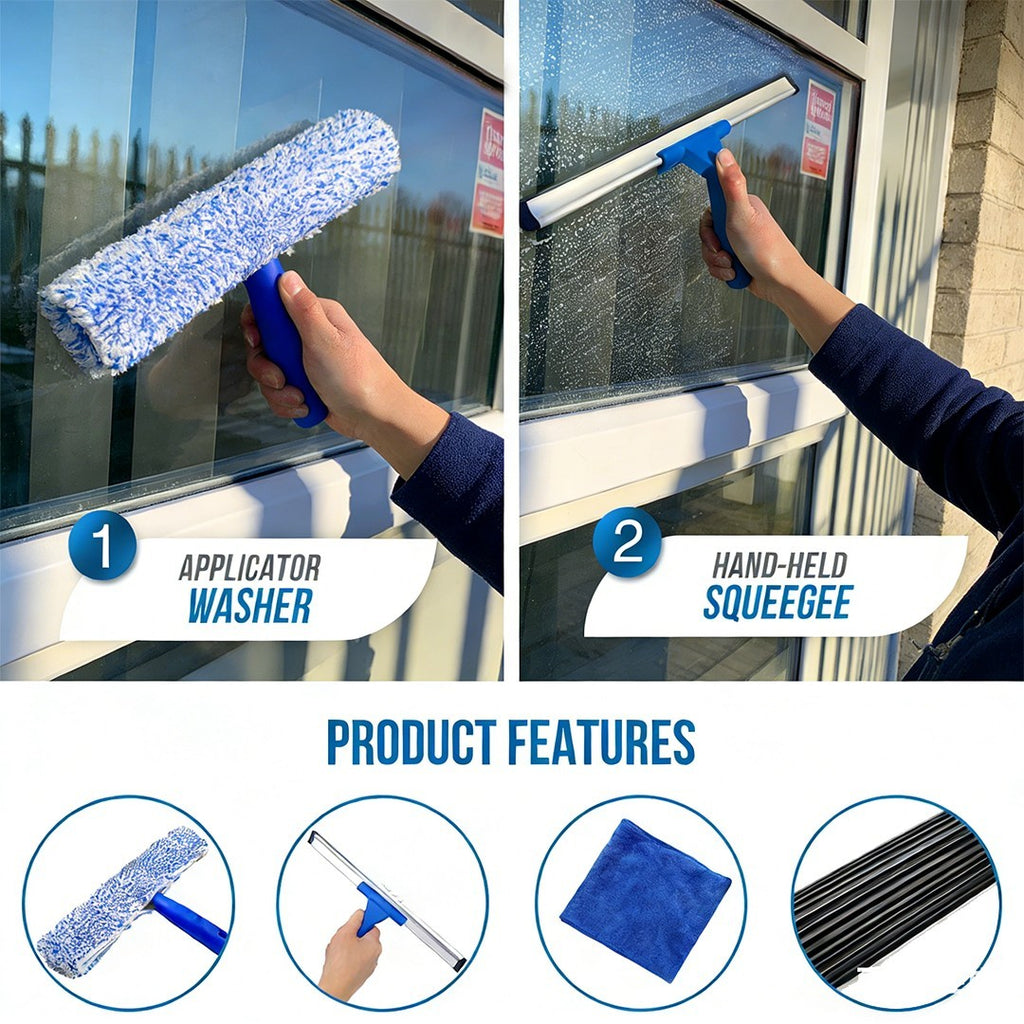 14" Rubber Squeegee Blade Wiper for Window Shower Screen Glass Washing Tool