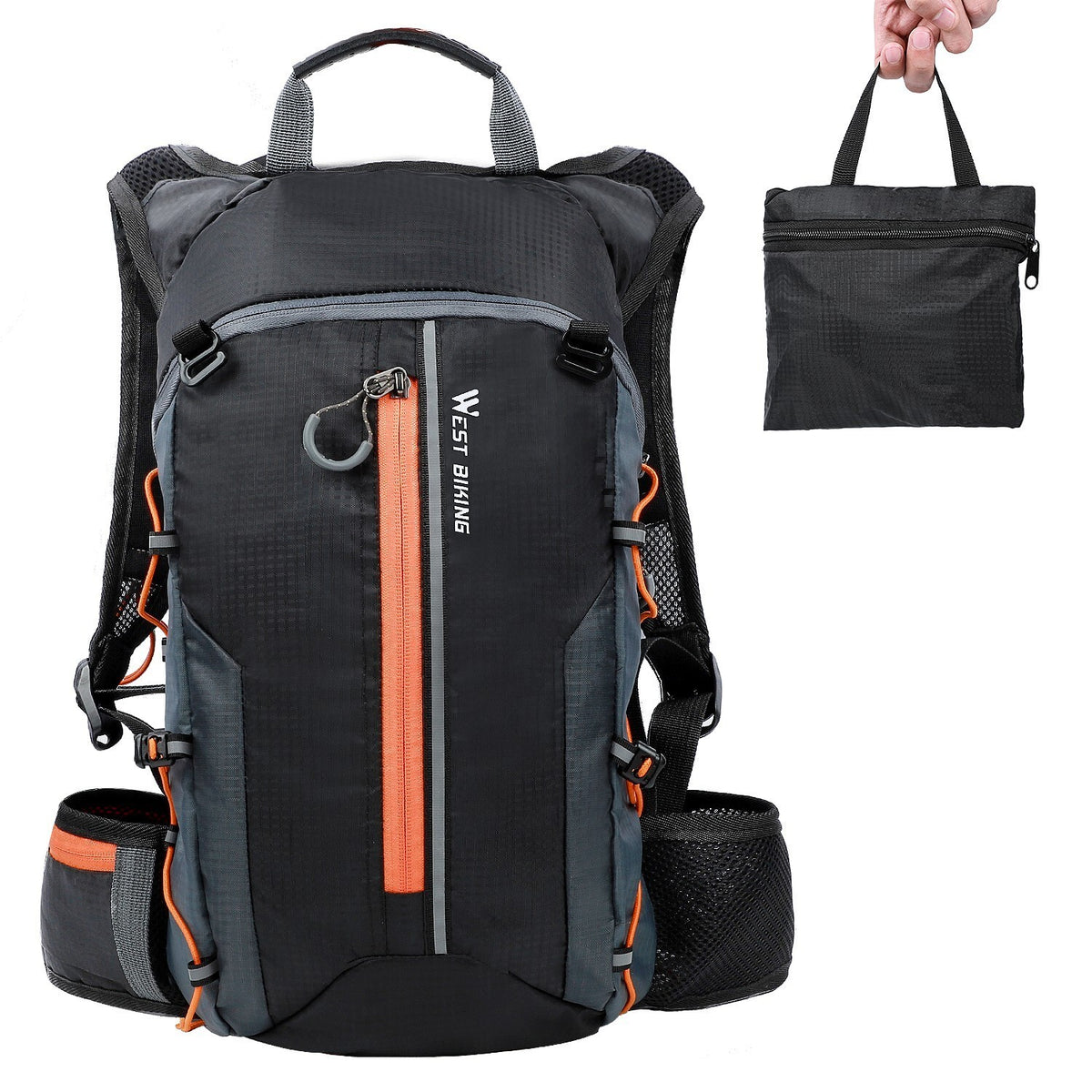 WEST BIKING Waterproof Folding Backpack Cycling Hiking Sports Bicycle Bag 10L
