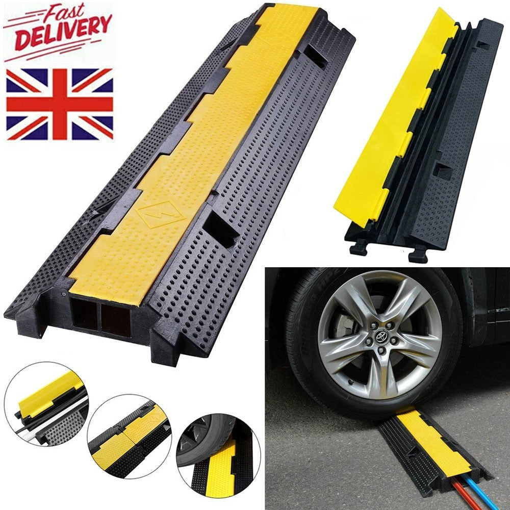 Heavy Duty 2 Channel Cable Protector Ramp 22000lbs Load Wire Cord Cover Guard UK