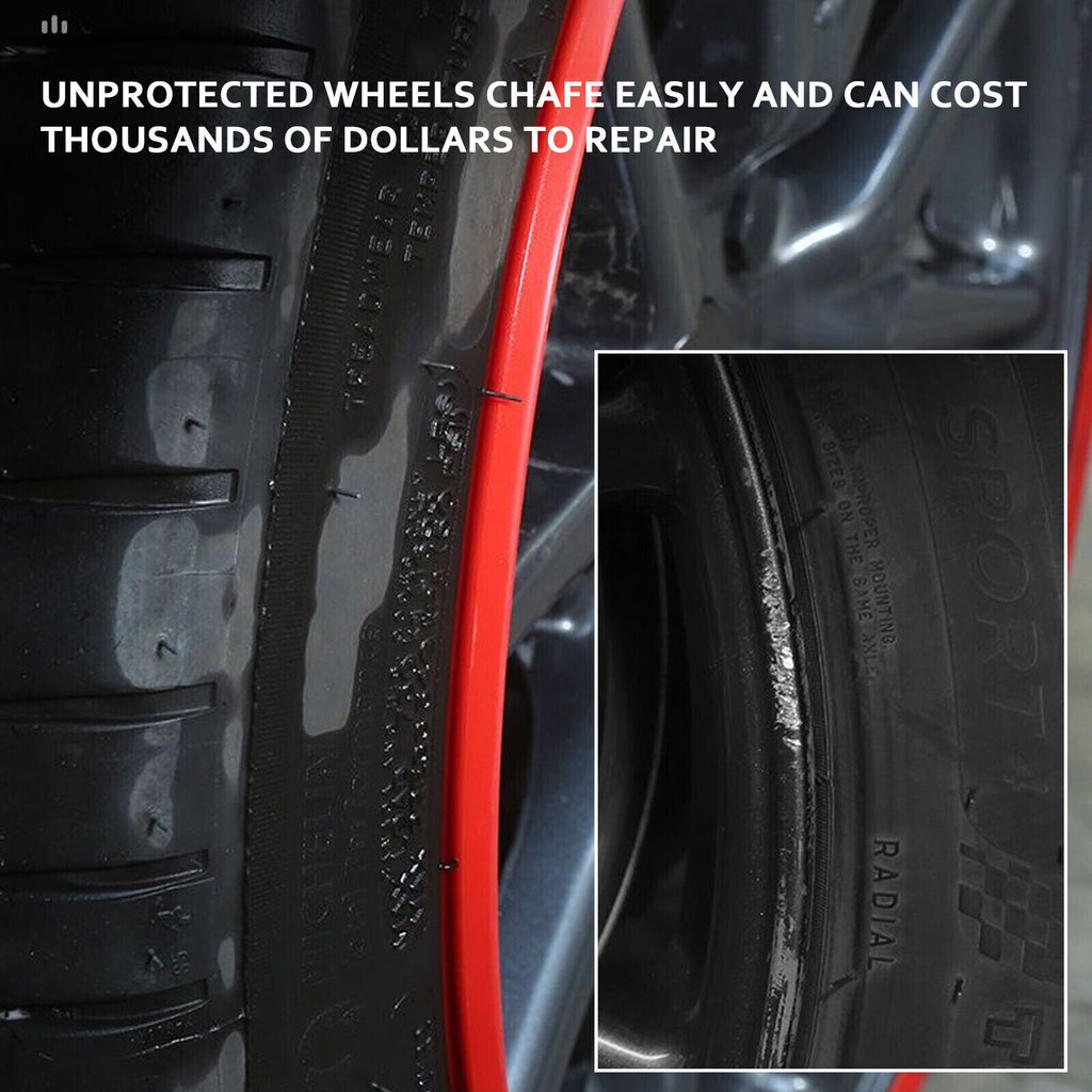 4Pcs Kit 16-20 Inch Car Wheel Hub Rim Trim Tire Ring Guard Strip Protector