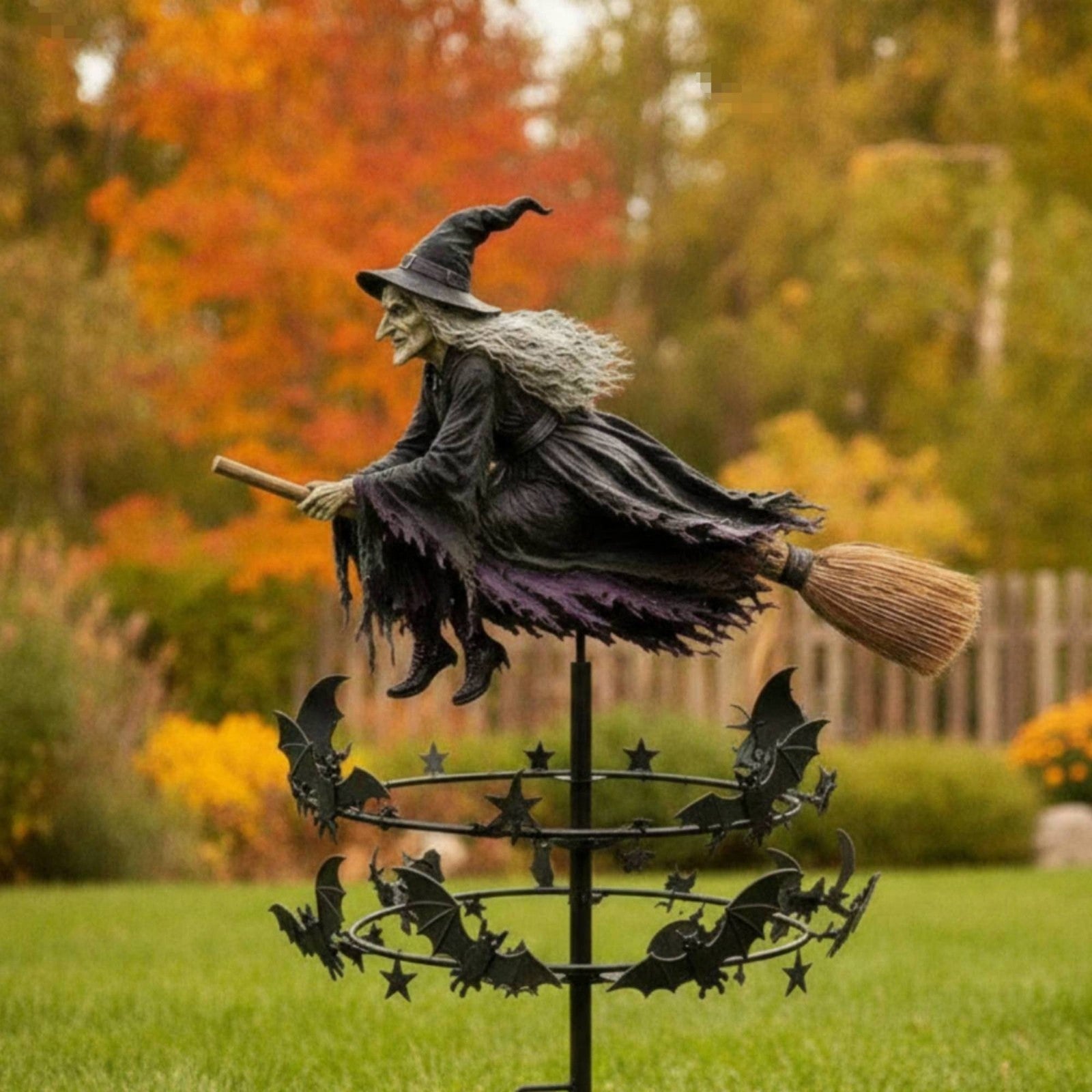 Witch Wind Stunning Lawn Ornament Outdoor for Flower Bed