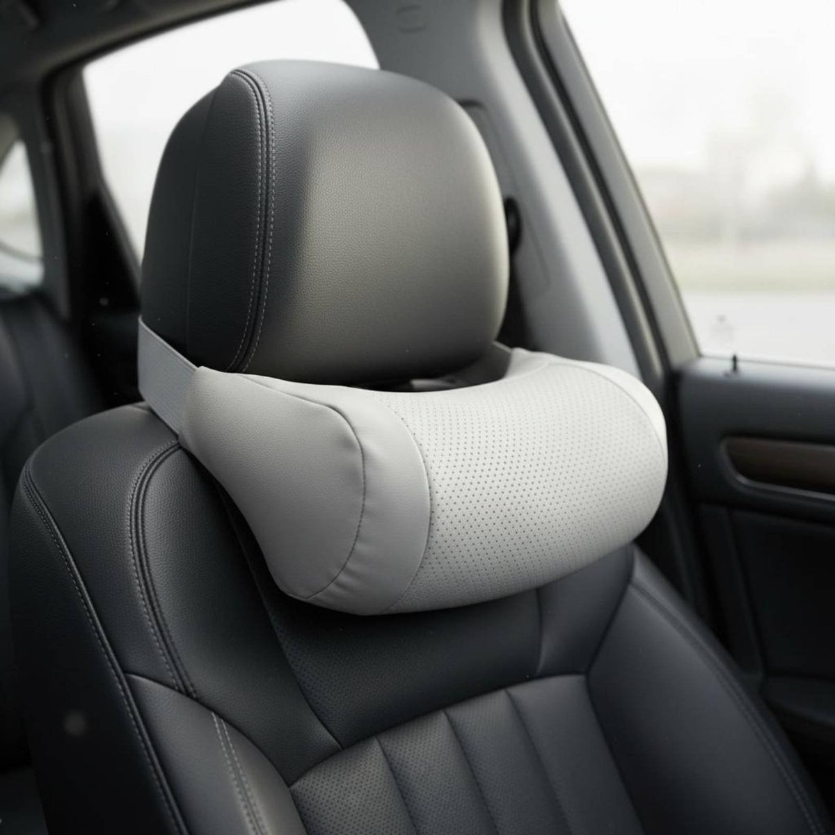 Premium Leather Leather Headrest Pillow Breathable Car Headrest Pillow