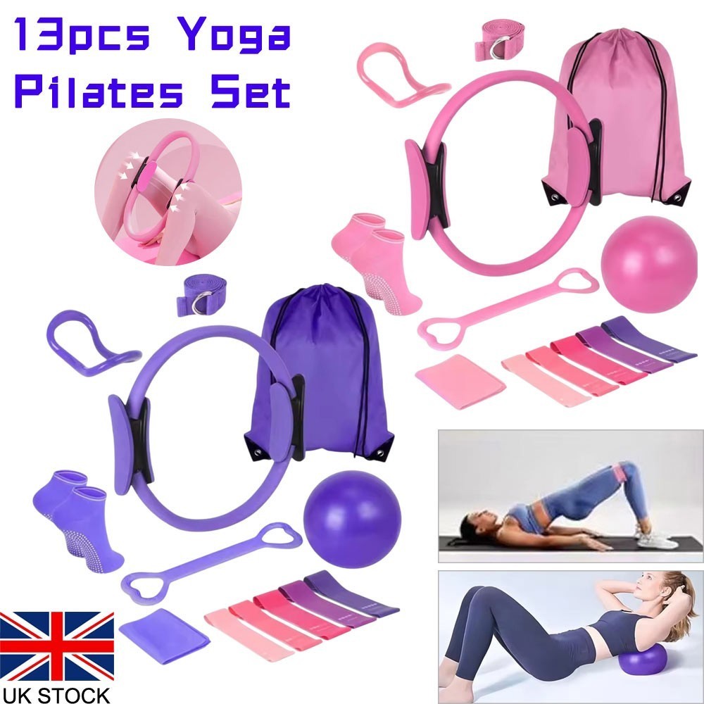 13Pcs Pilates Kit Pilates Essentials Set Multi-Function for Stretching Toning UK