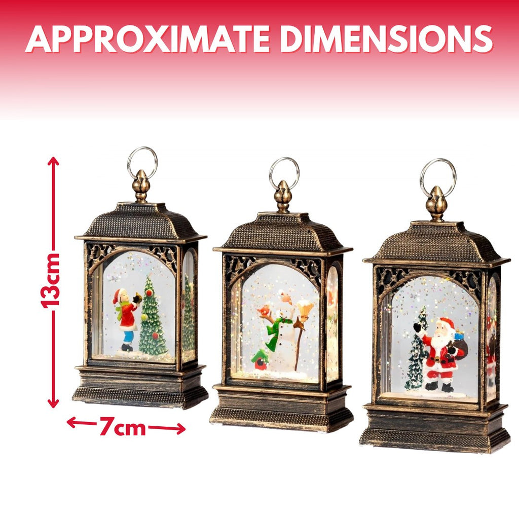 Christmas Santa Train Snow Globe Xmas Home Decor Snowman 25cm 4pc Set Reindeer