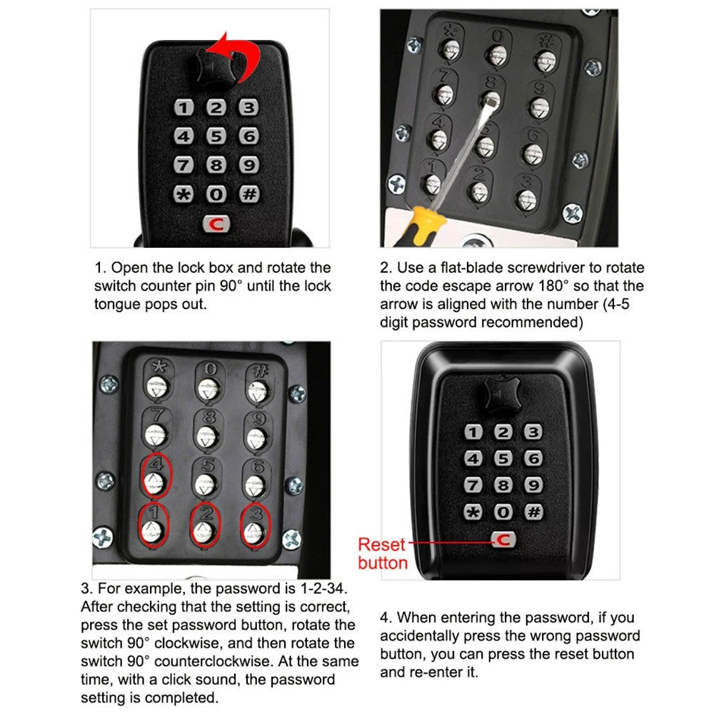 Key Safe Wall Mounted Police Approved Key Lock Box Outdoor Large Key Lock Box UK