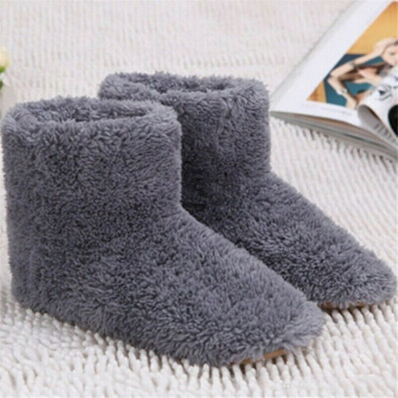 Electric USB Warmer Foot Shoe Plush Slipper Feet Heat Washable Sock Shoes Unisex