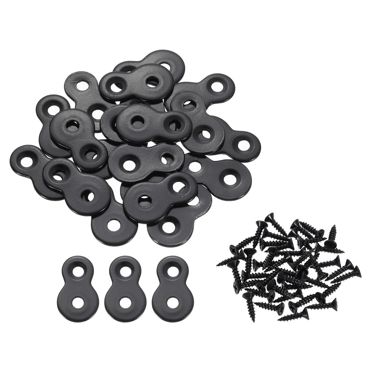 20 Pcs Figure 8 Fastener with Screws, Table Top Mounting Clips for Wood, Black