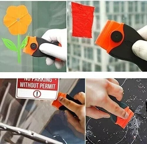 100 Pcs Plastic Scraper Razor Blades Auto Decals Stickers Remover No Scratch