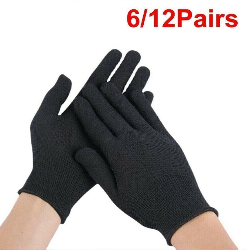 6/12Pairs Black Gloves Dermatological Overnight Moisturising Eczema Hand NEW