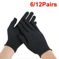 6/12Pairs Black Gloves Dermatological Overnight Moisturising Eczema Hand NEW