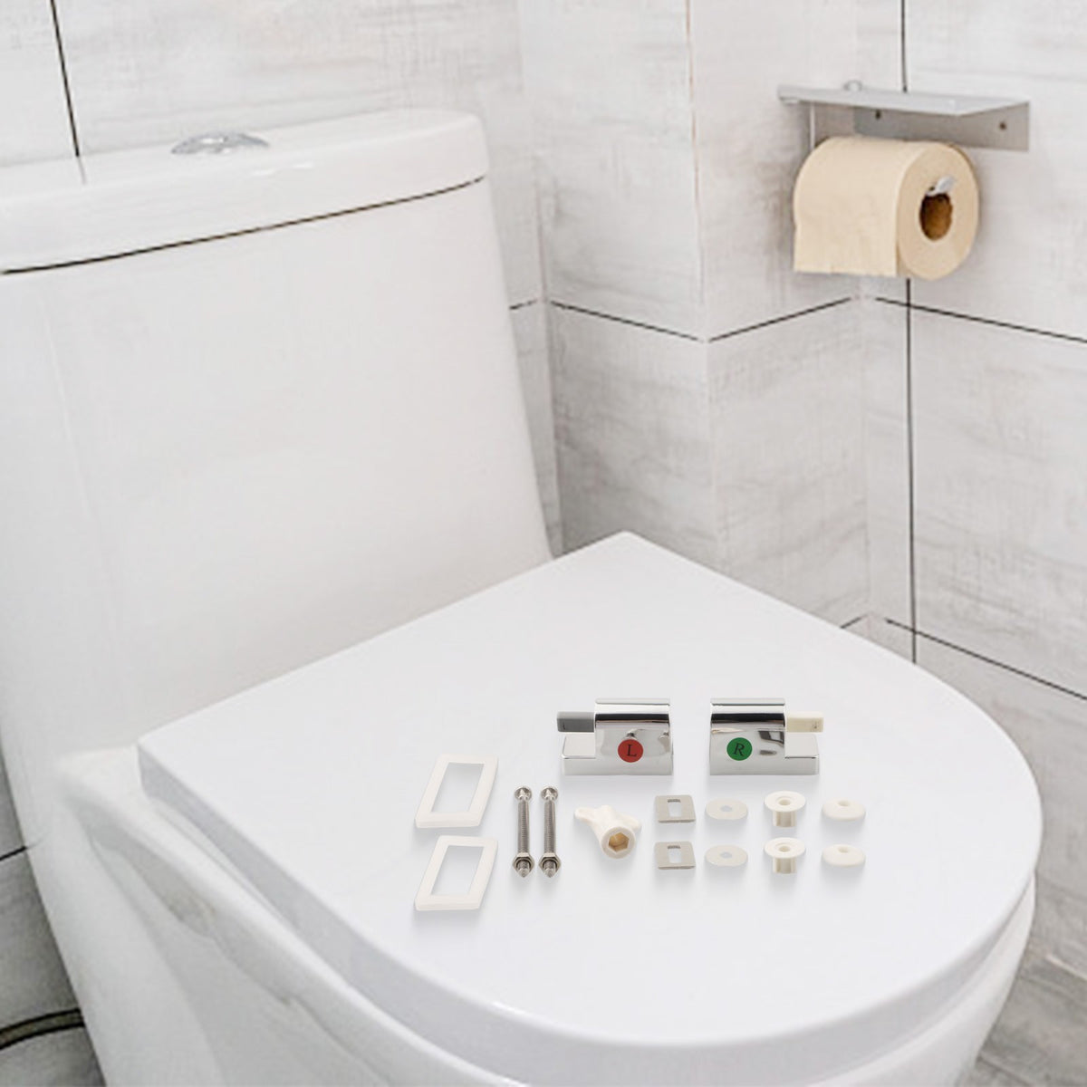 Toilet Seat Replacement Hinges with Soft Close Mechanism for Easy Install