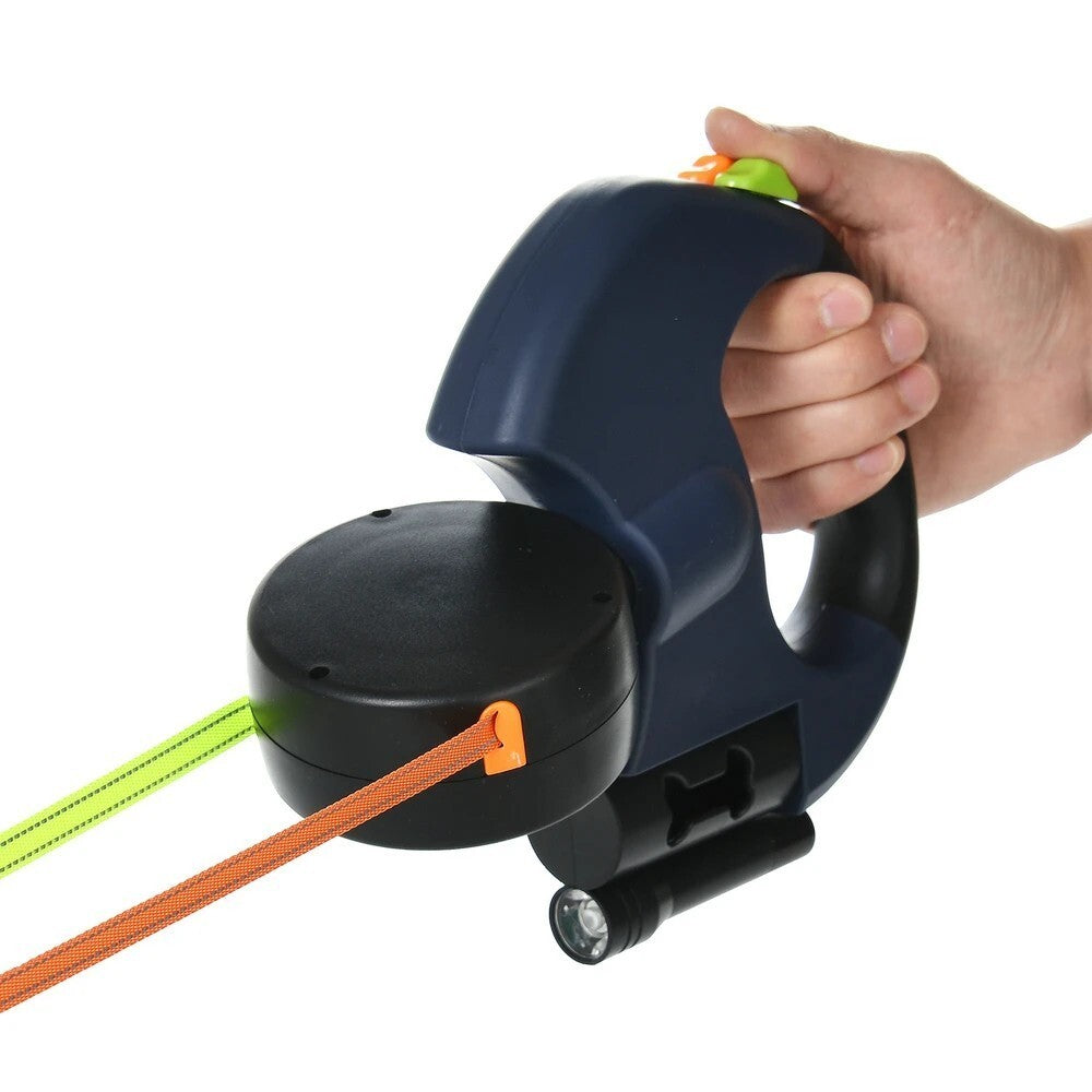Retractable Reflective Dual Pet Leash Lead 360Swivel Double Dog Walking Leash.*