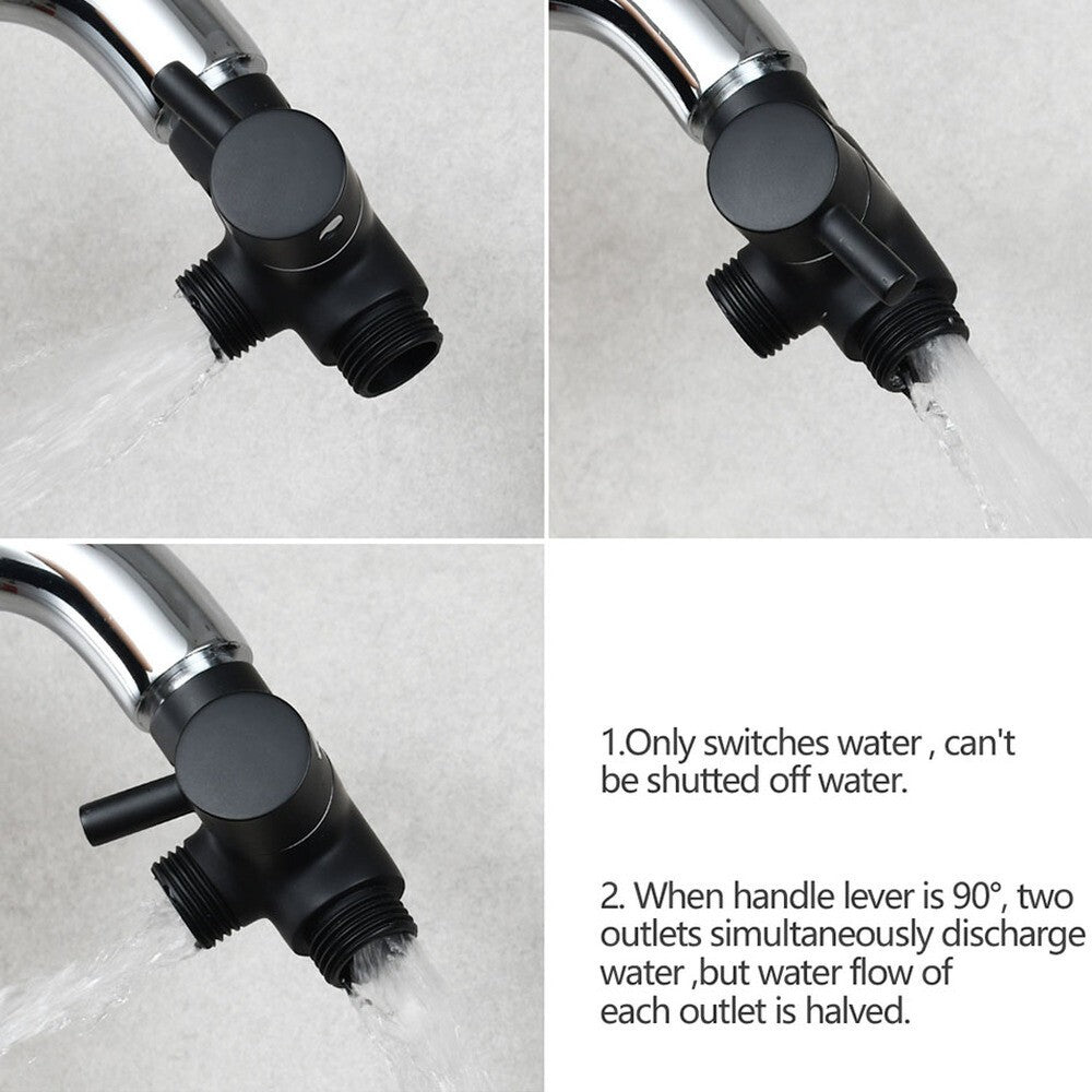 Shower Hose Splitter Bathroom Angle Valve 2 Way Chrome Shower Arm Diverter UK