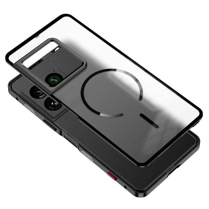 Hybrid Magnetic Metal Bumper Clear Matte Back Case For Sony Xperia 1 VIII 2026